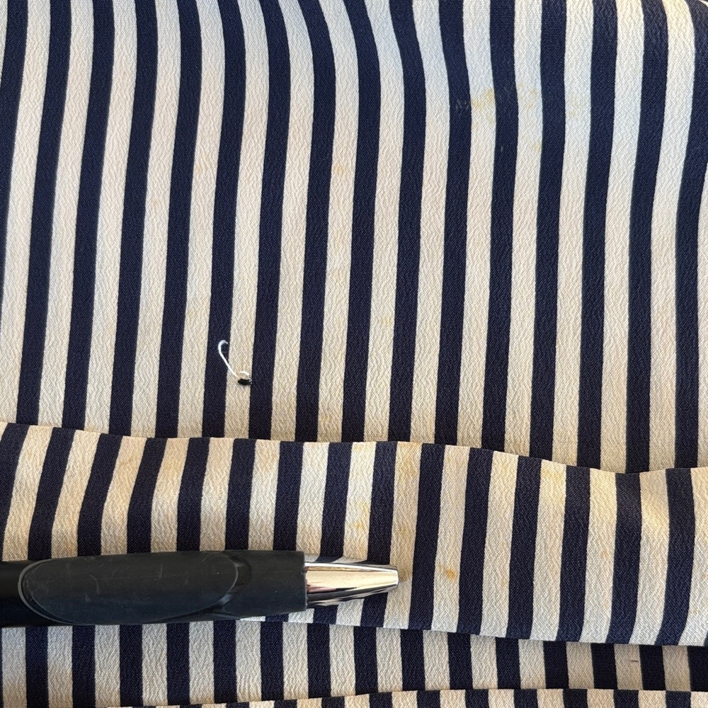 Ralph Lauren Black & White Striped‎ Silk Wide Leg Pants, Drawstring, Silk Rope - Picture 9 of 10